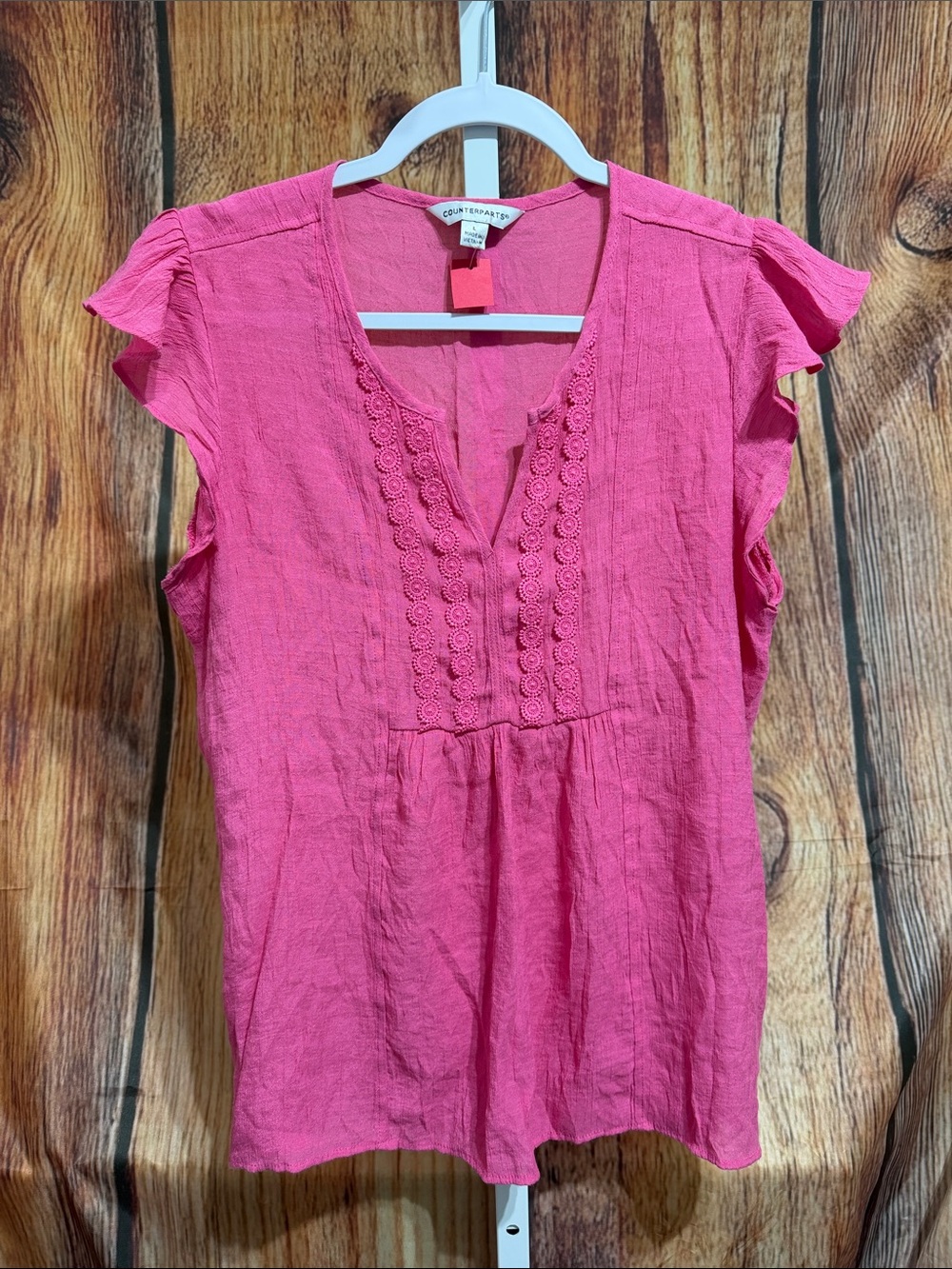 Counterparts Lace Front Blouse Size L
